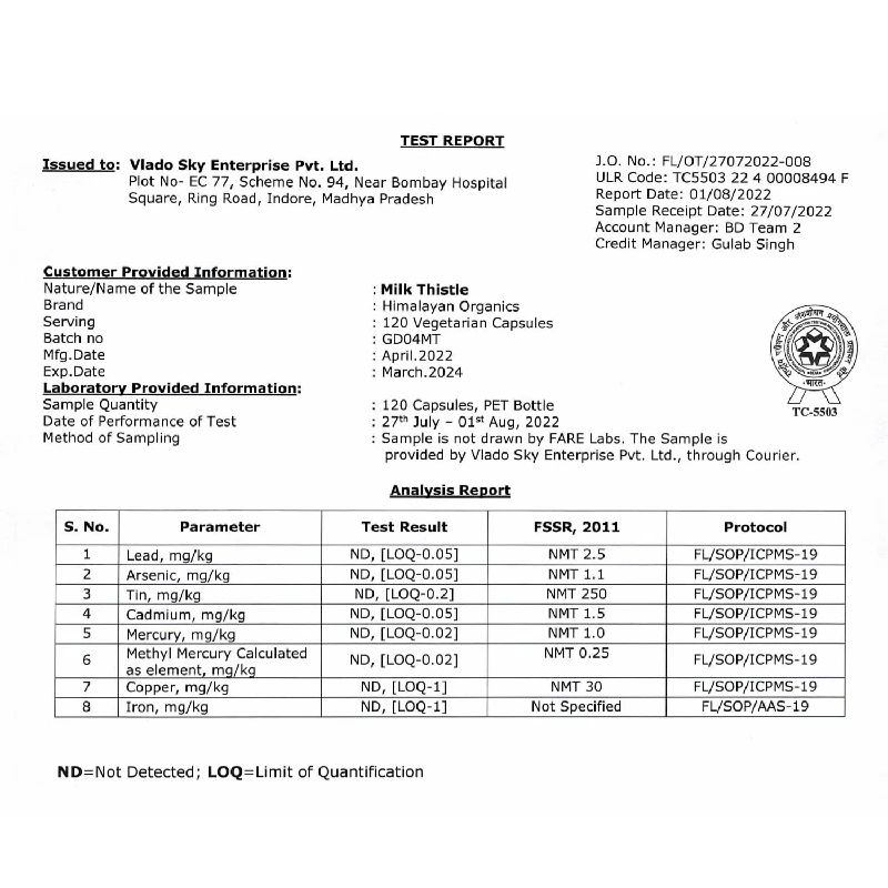 HIMALAYAN ORGANICS Milk Thistle Extract With 800Mg Of Silybum Marianum Detox Supplement For Men And Women For Healthy Liver, 120 Capsules-8.webp